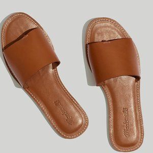 Madewell the Boardwalk Post Slide Sandal English Saddle Leather Size 9 / 9.5